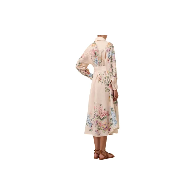 Zimmermann Halliday Tucked Midi Shirt Dress-2