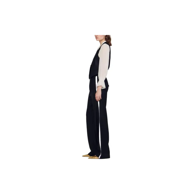 Sandro Pinstripe Button-up Vest-3