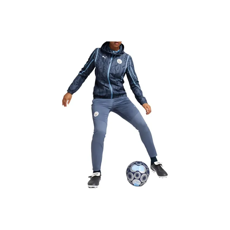 PUMA Manchester City Pre-match Woven Jacket Women's Jackets Coats Women's Ink Blue - Light Blue Team-2