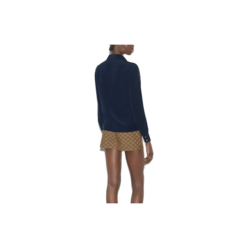 GUCCI Interlocking G-embroidered Silk Shirt-3