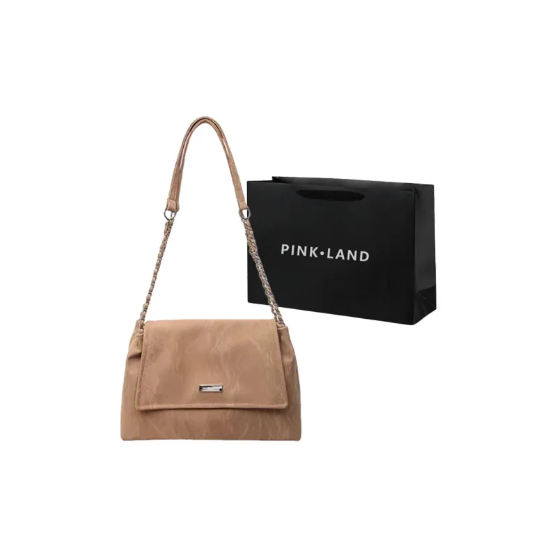 PINK·LAND Pu Shoulder Bag Women's Black/Ecru/Gray/Pink/Khaki-12