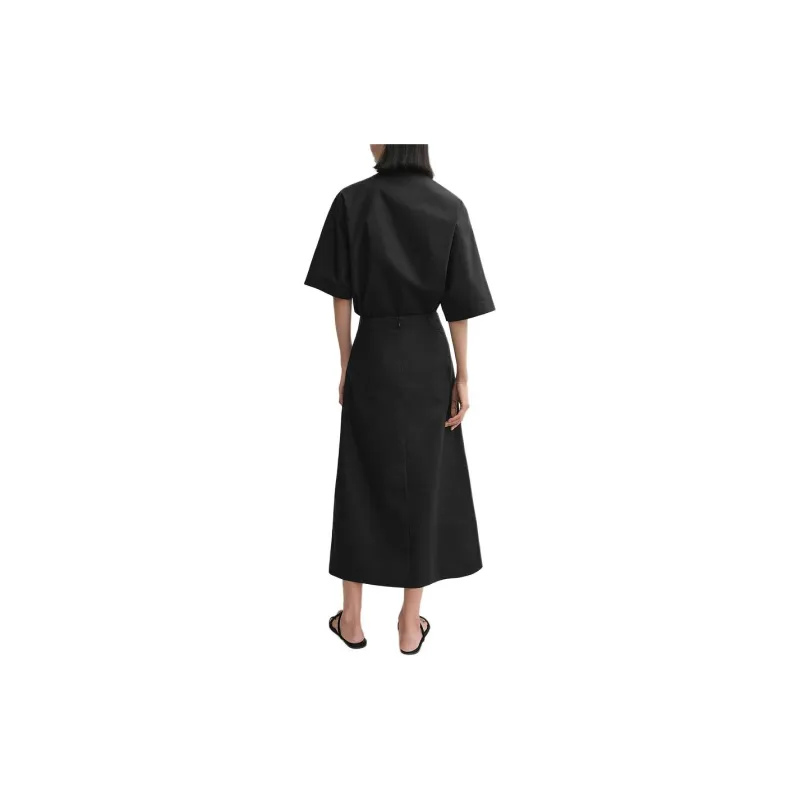 TOTEME Virola Poplin Midi Skirt-2