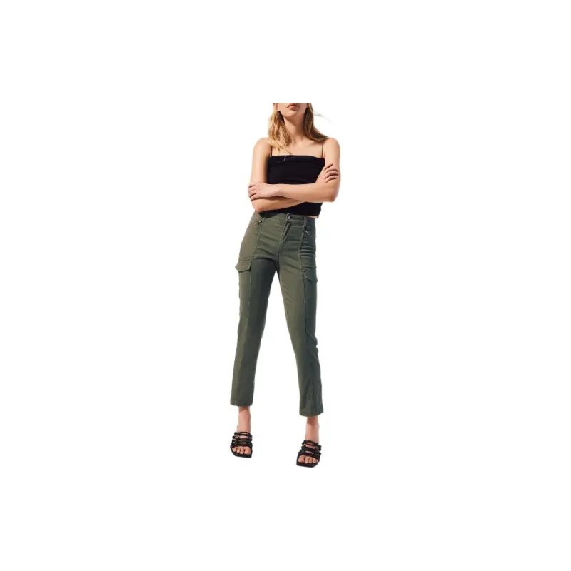 H&M Cargo Pants Women's Dark Khaki Green-1