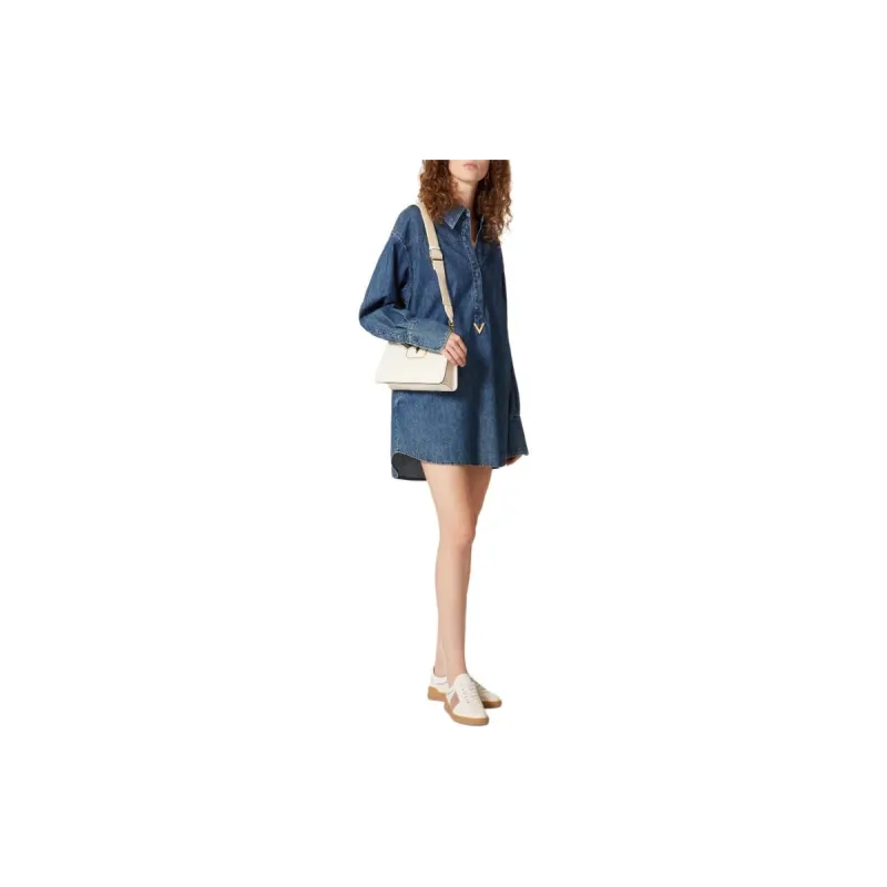 Valentino Long Sleeved Dress Women's Blue-1
