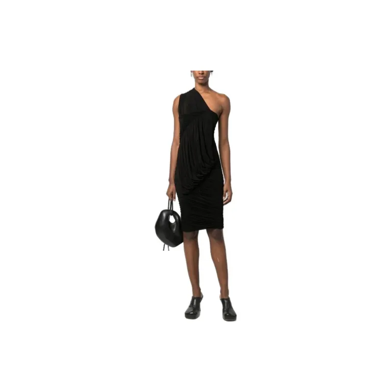 RICK OWENS Draped One Shoulder Mini Dress-1