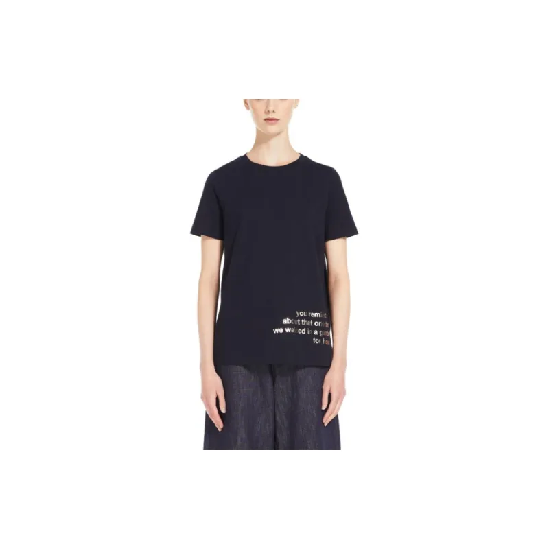 'S MAX MARA Slogan Printed Crewneck T Shirt-1