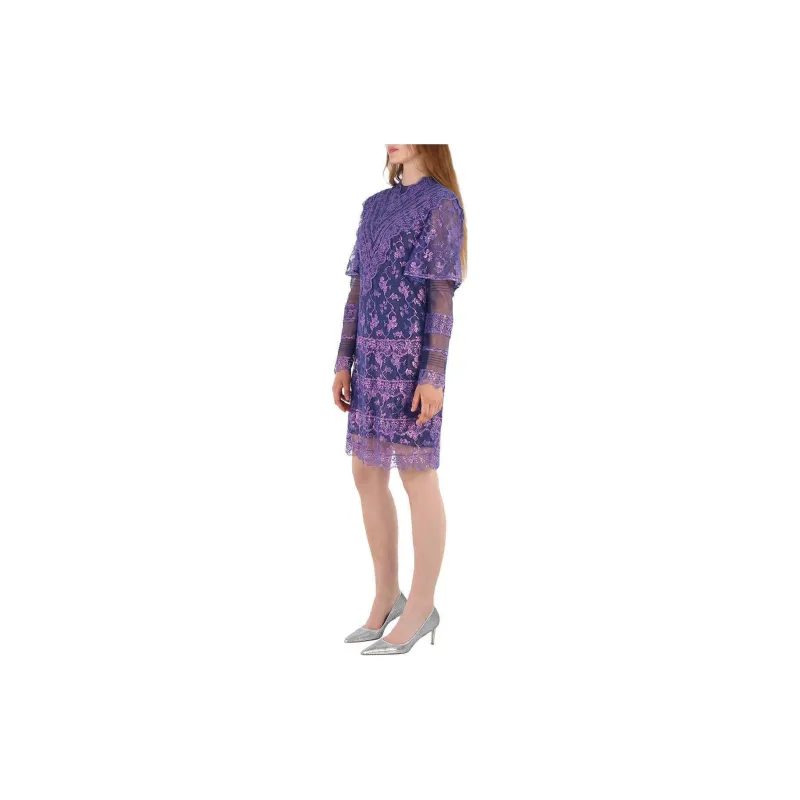 Burberry Long-Sleeved Dresses Women's Blue-3