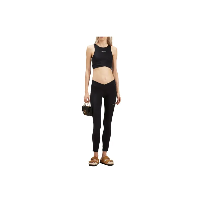 PALM ANGELS Classic Training Leggings Black/Off White-1