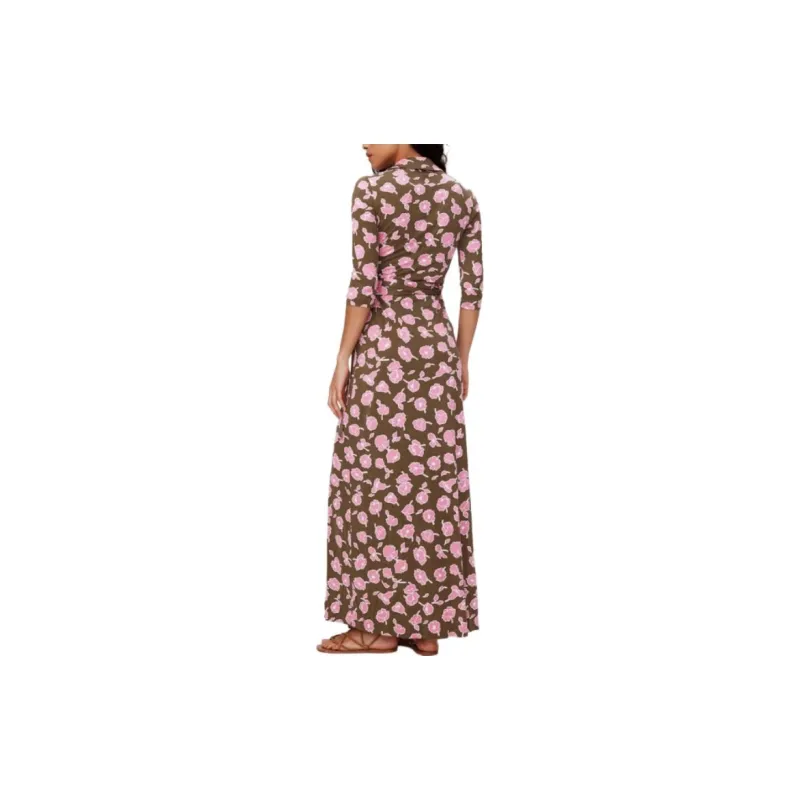 DVF Diane Von Furstenberg SS24 Long Sleeved Dress Women's Brown-2
