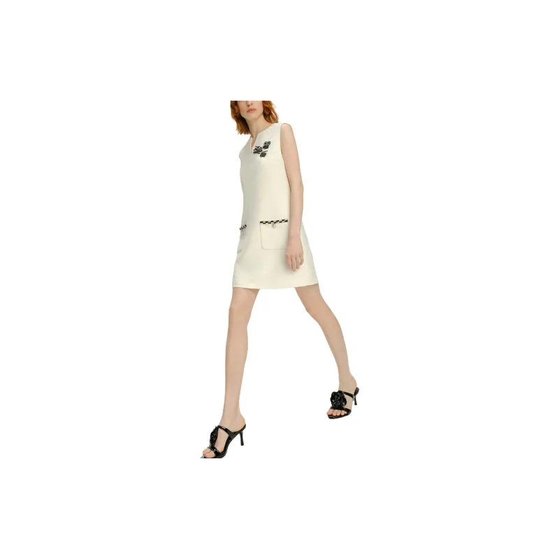 KARL LAGERFELD SS24 Sleeveless Dress Women's White-3