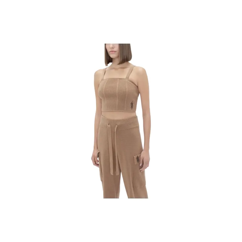 AMIRI Stack Knit Bustier Camisole Women's Brown-2