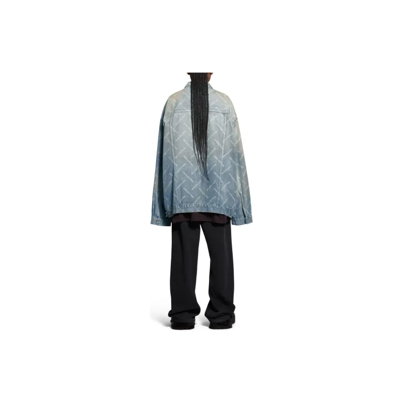 Balenciaga Logo print Denim Jacket-3