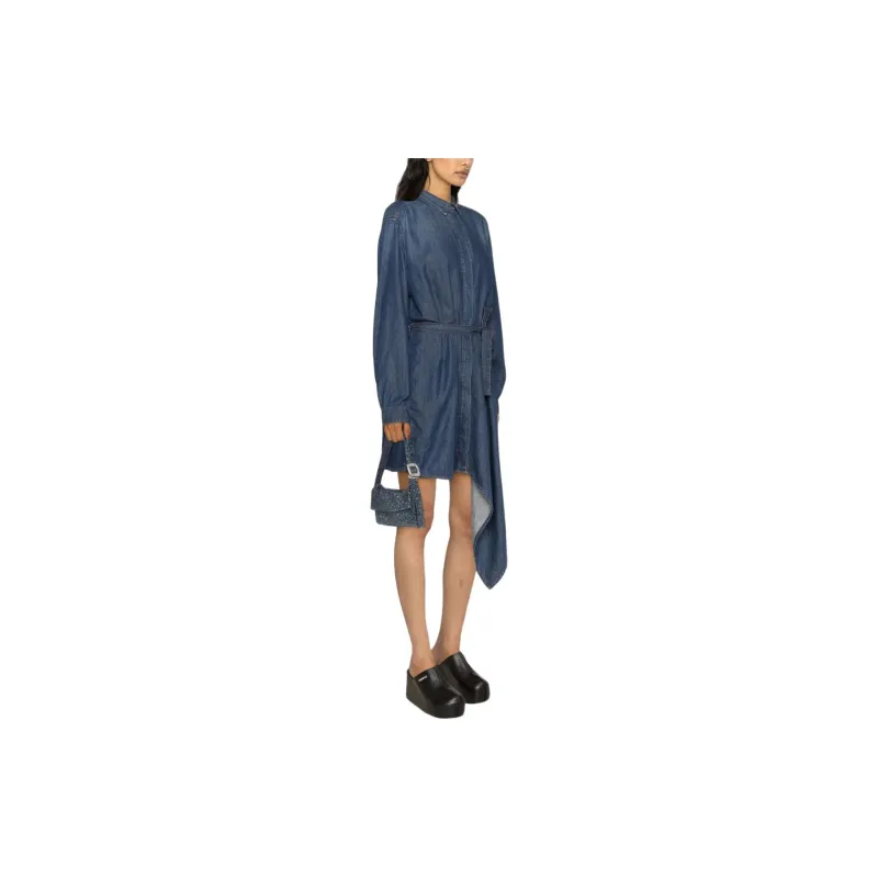 DIESEL Long-Sleeved Dresses Women's Blue-3