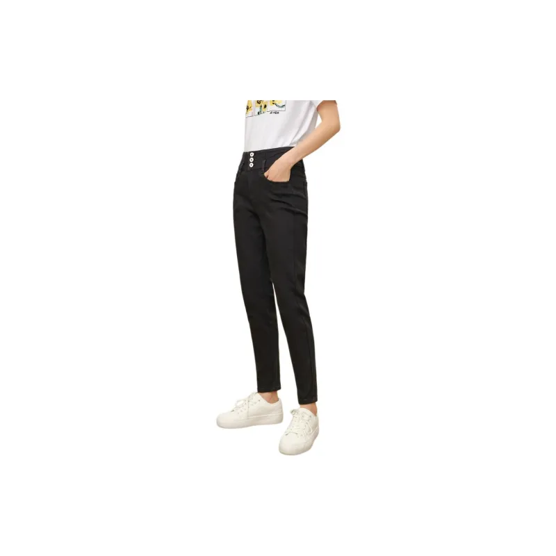 JZ. ANNAKRO Jeans Women's Plain Black-2