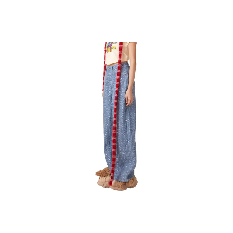 LALABOBO Casual Pants Women's Light Blue White-3