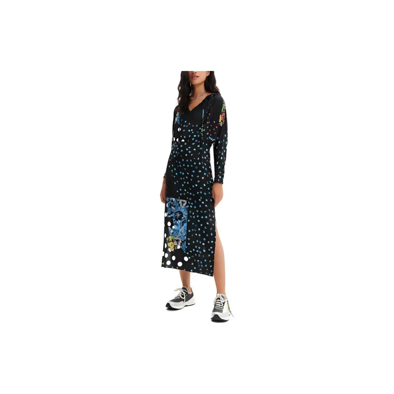 Desigual Long Sleeved Dress Women's Black-3