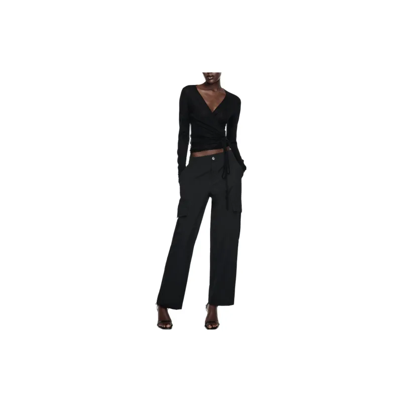 ZARA Cargo Pants Women's Black-1