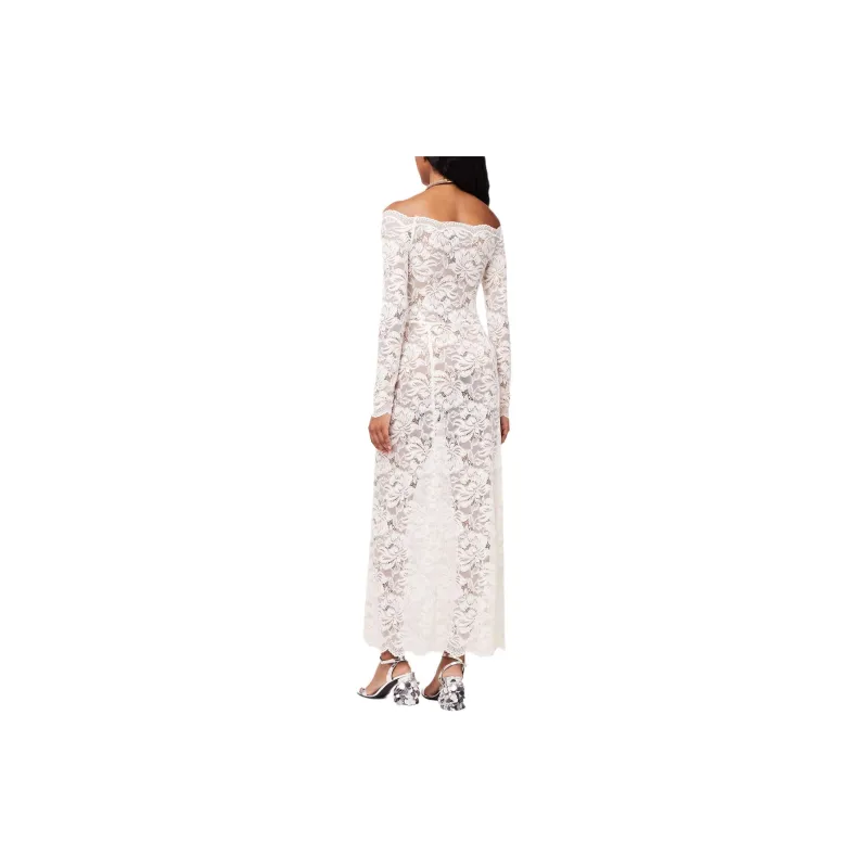Paco Rabanne Floral-lace Bardot-collar Dress-2