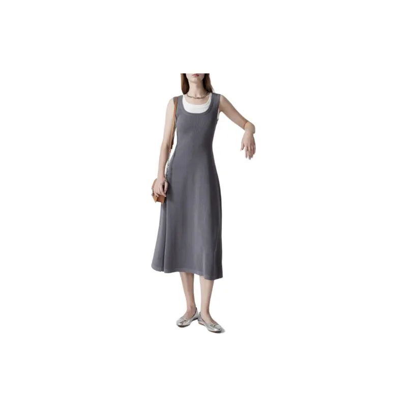 DKNY Sleeveless Dress Women's Gray-2