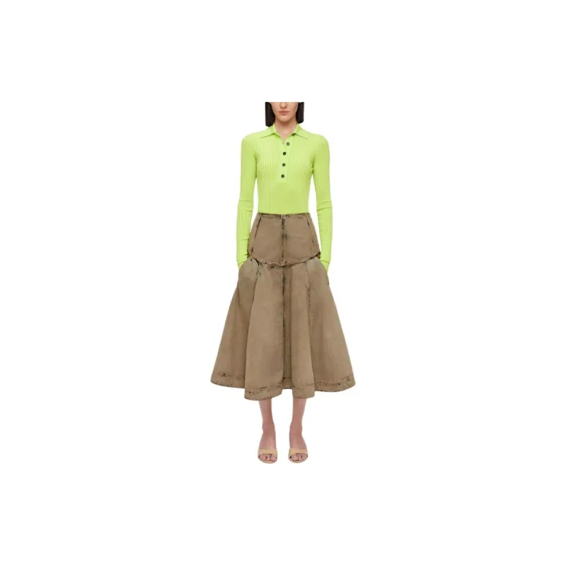 Ferragamo Bleach-wash Denim Midi Skirt-2