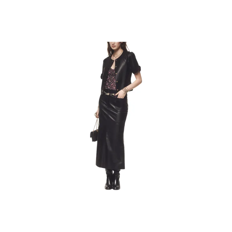 CHANEL 24 New Fall And Winter Arrivals Leather Jacket Women's Black-2