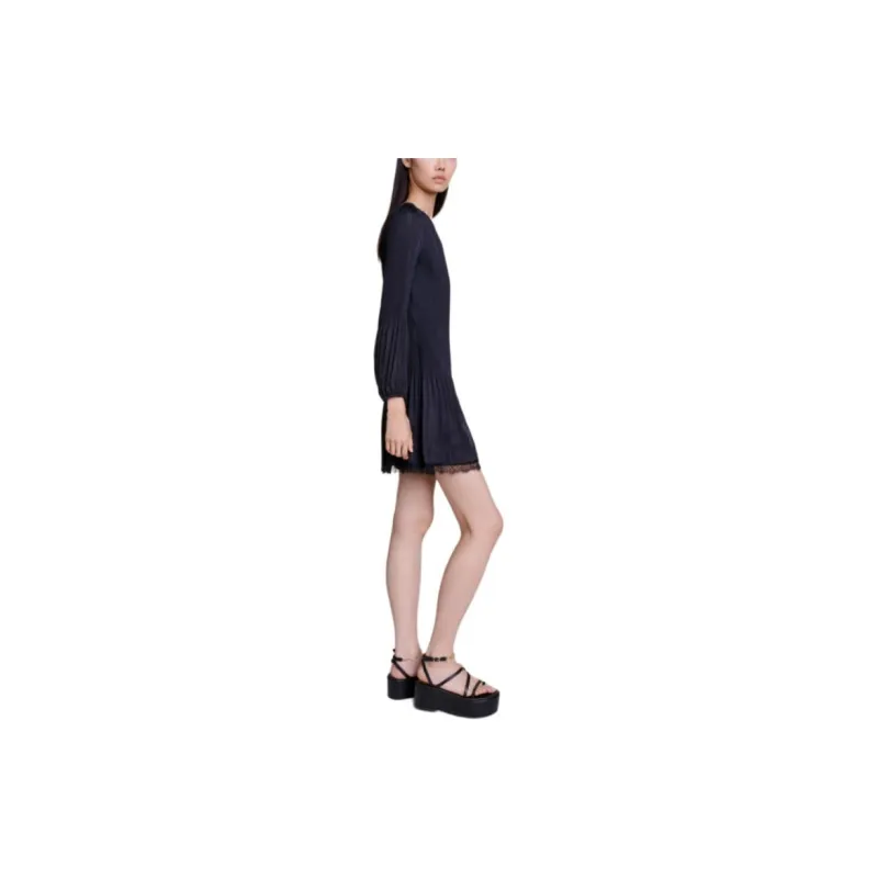 Maje Long Sleeved Dresses Women's Black-3