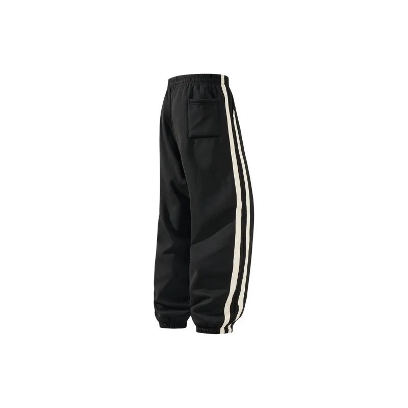 Small Columns Under The Sea Knitted Sports Pants Unisex Black-1