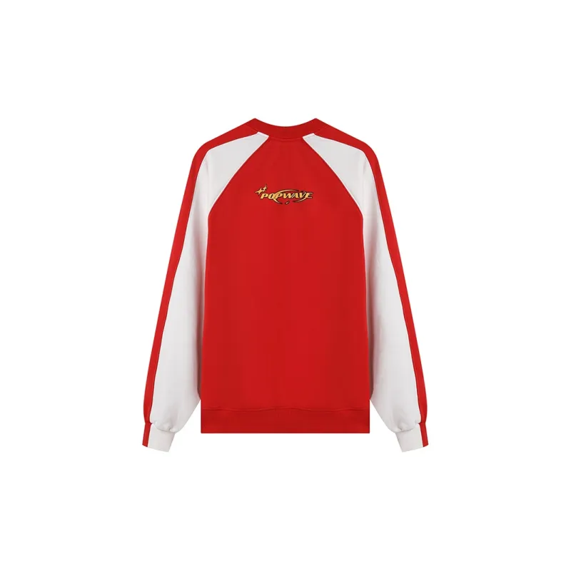 POPWAVE Sweatshirt Unisex Red White-1