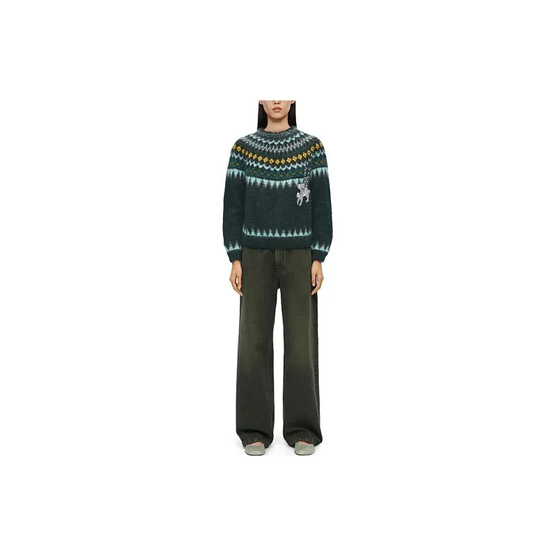 LOEWE X Suna Fujita Pattern Intarsia Knit Jumper-3