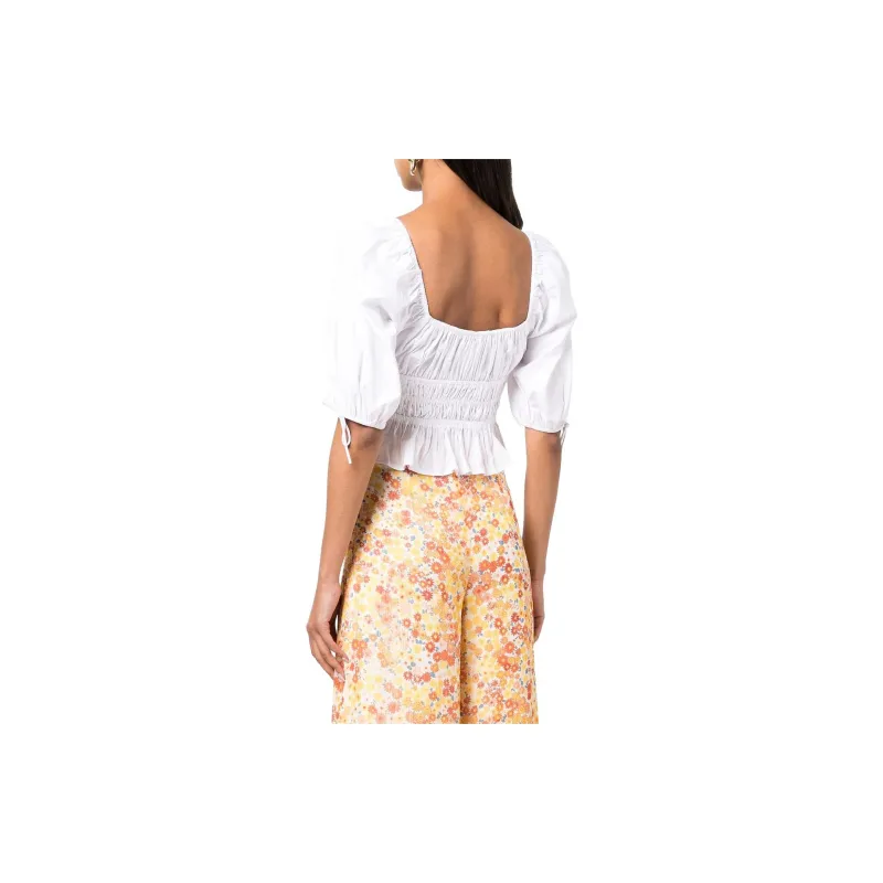 Staud FW23 Puff Sleeve T-Shirt Women's White-2