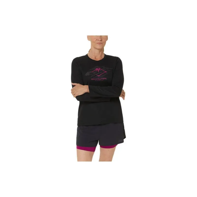 Asics Fujitrail Logo Long Sleeve Top T-Shirt Women's Blackberry-Colored-3