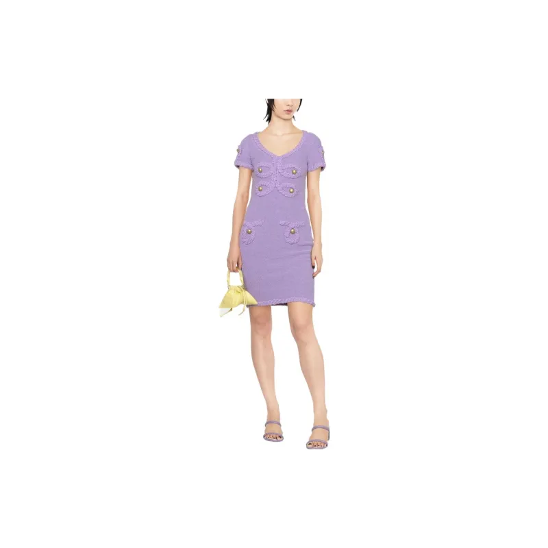 MOSCHINO Short Sleeved Dresses Women's Purple-1