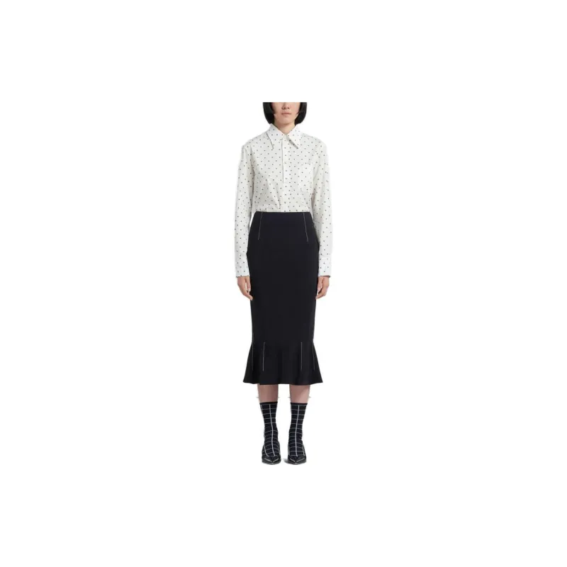 MARNI Cady Sheath Flounce Hem Skirt-1