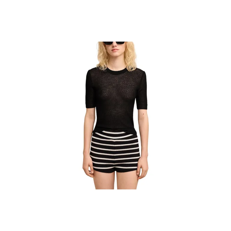 AMIPARIS Textured Crop Top-4