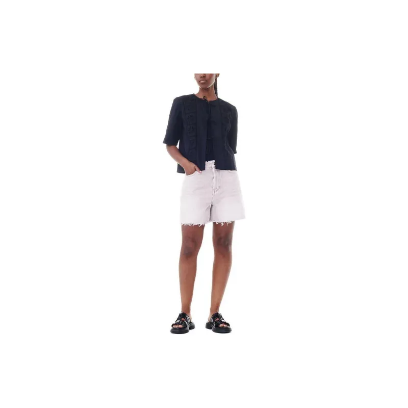 GANNI Raw cut Denim Shorts-2