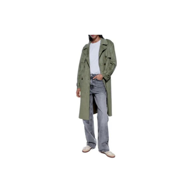 ZARA Trench Coat Women's Light Khaki-2