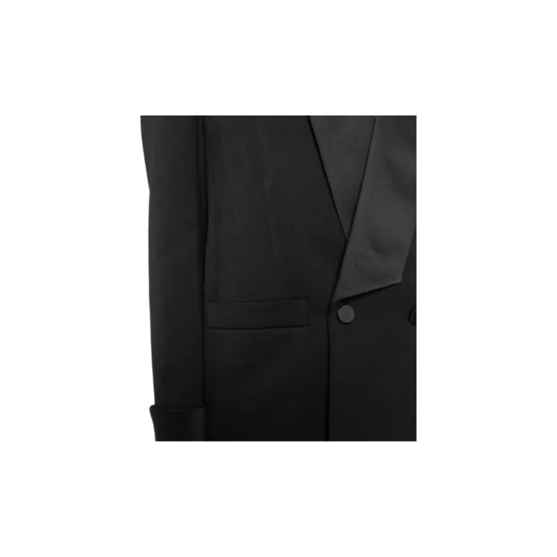SAINT LAURENT Double Breasted Long Sleeved Jacket-4