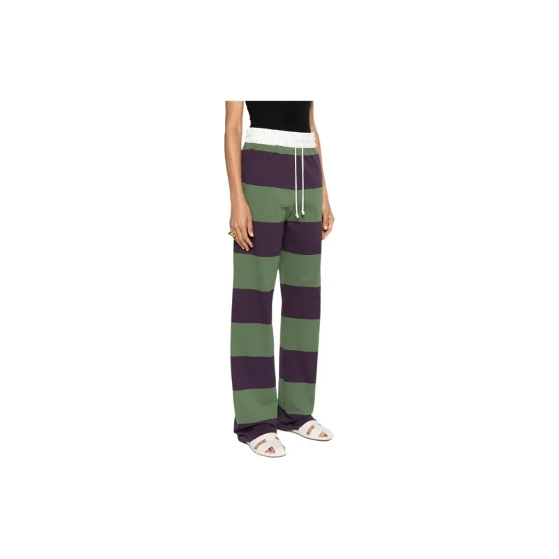 DRIES VAN NOTEN SS24 Knitted Sports Pants Women's Olive Green-3