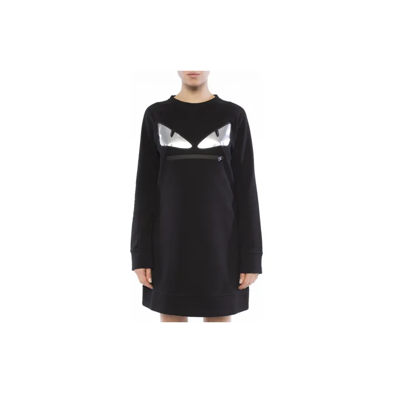 FENDI Long Sleeved Dresses Women's Black-2
