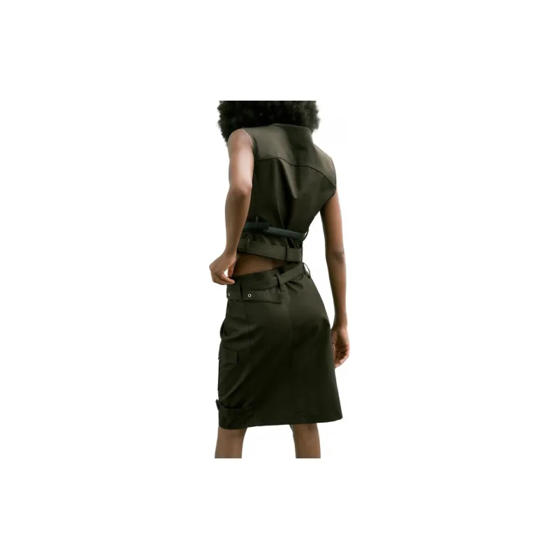 ZARA Cargo Short Skirts Women's Medium Khaki-2