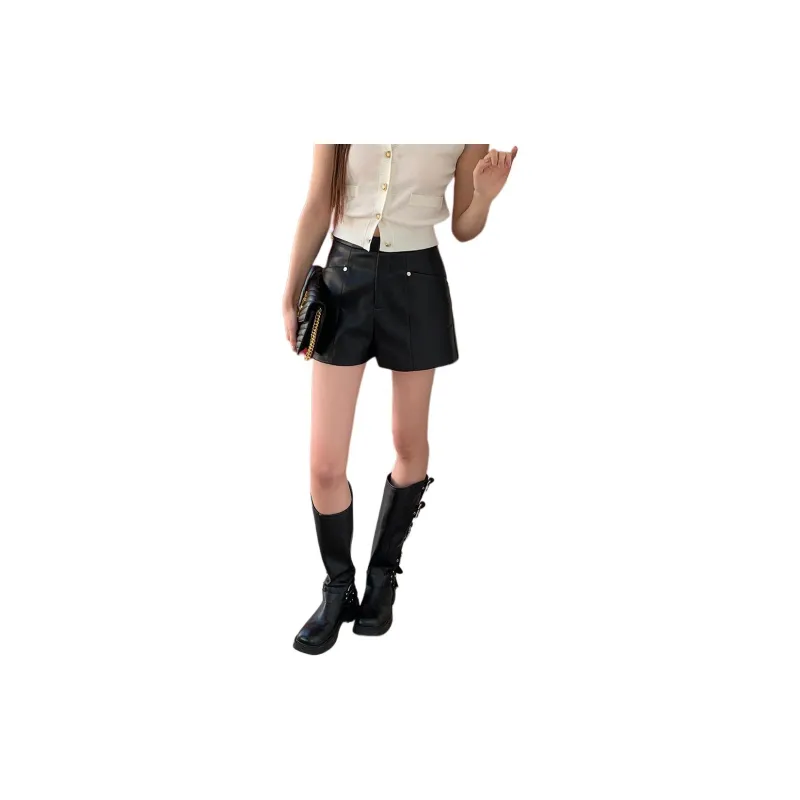 HUASJ Casual Shorts Women's Black-3