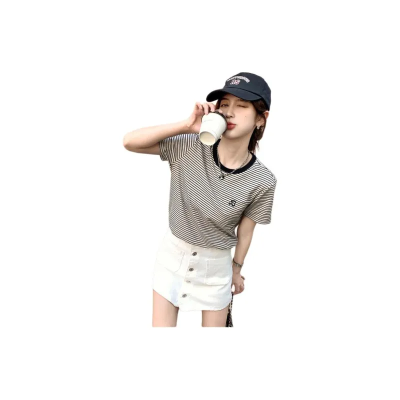 Tonlion T-Shirt Women's Beige Floral-1