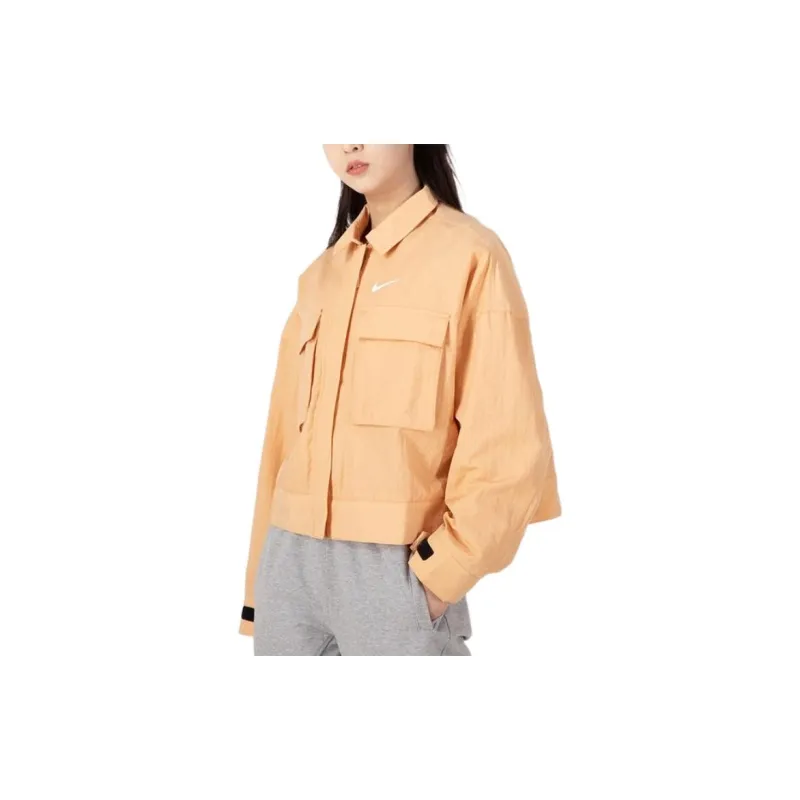 Nike Cropped Coat Women's Orange-3