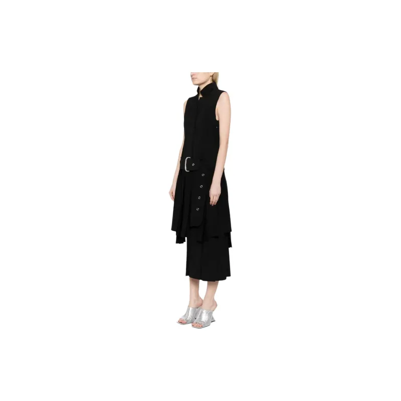 OFF WHITE Pleated skirt Buckled Dress-3