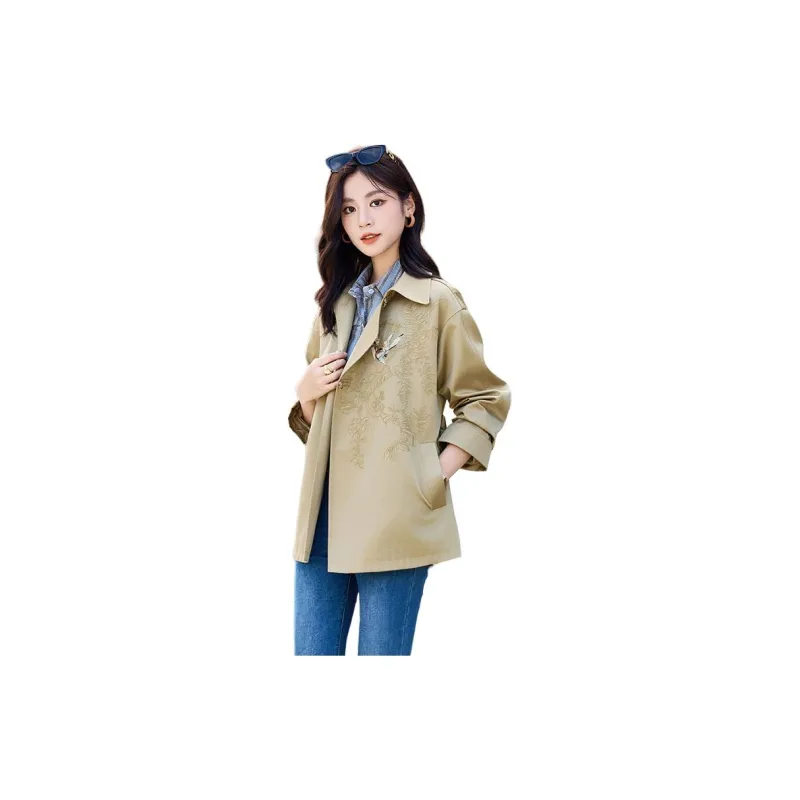 Yi Mengyuan Cropped Trench Coat Women's-10