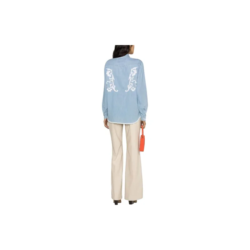 HOLZWEILER W. Hanger Western Appliquéd Denim Shirt-2