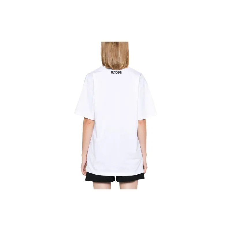 MOSCHINO Slogan print Zip up T shirt-2