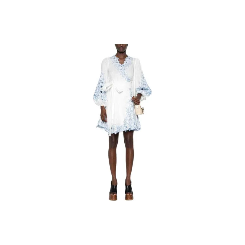 Zimmermann Golden Floral-embroidered Minidress-1