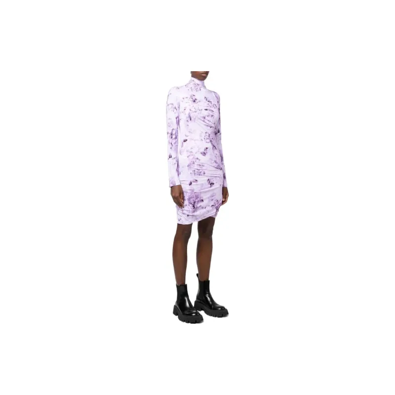 OFF-WHITE Long-Sleeved Dresses Women's Purple-2