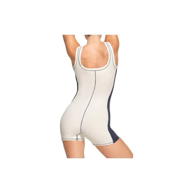 SKIMS Cotton Rib Romper Bodysuits Women's Marble/Marble-3